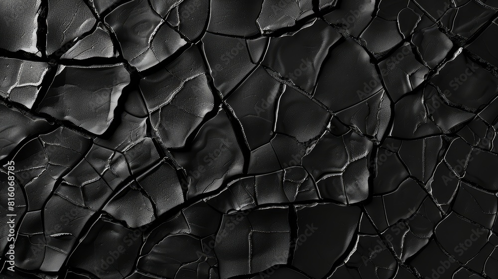  A monochrome image of a fractured surface, illuminated from above by a modest light source