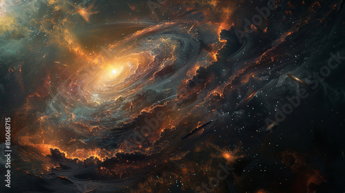Hyper-Realistic Beauty Impressive Galaxy Nebula Captured in Stunning Detail and Splendor © Arti