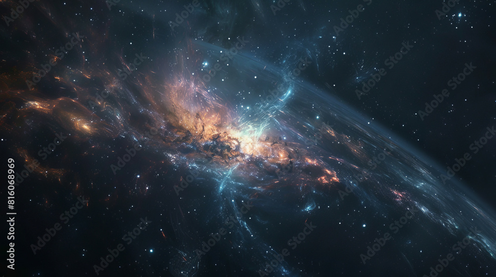 Obraz premium Hyper-Realistic Beauty Impressive Galaxy Nebula Captured in Stunning Detail and Splendor