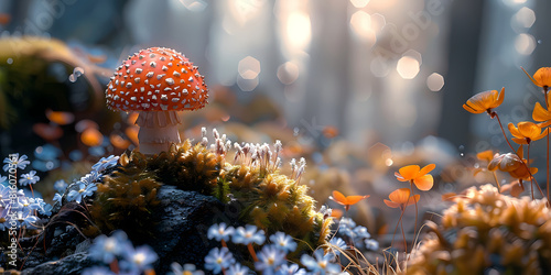 Enchanted Forest: A Mystical Mushroom and Wildflower Wonderland