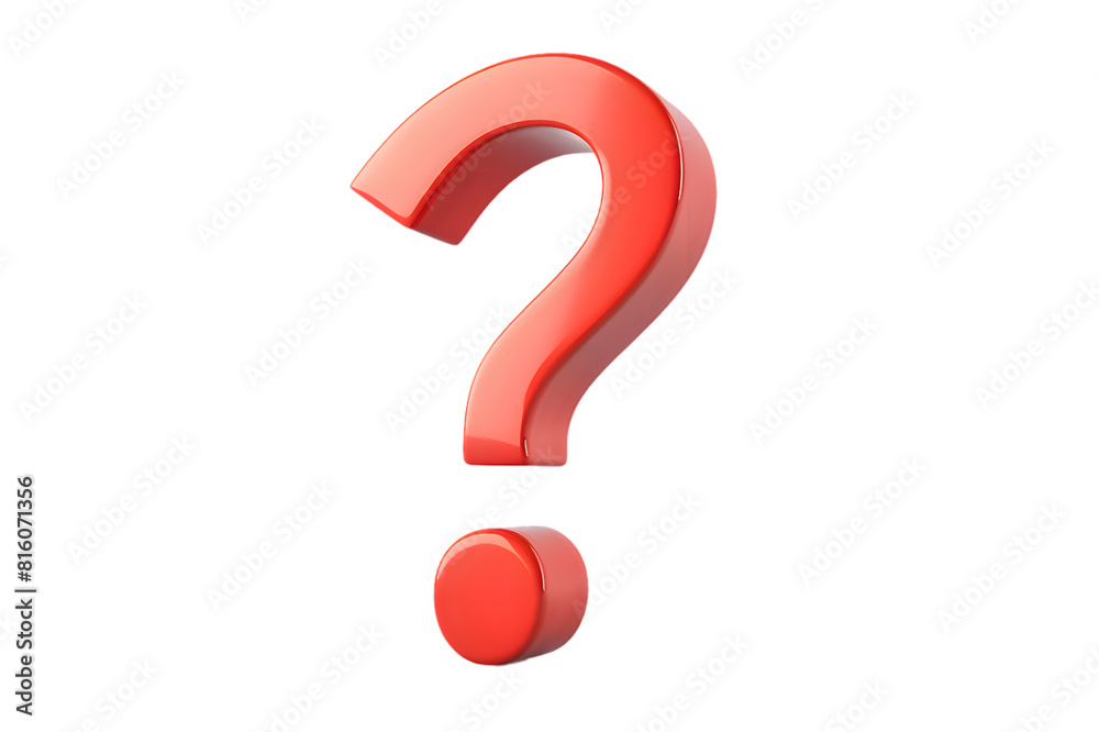 3D red question mark isolated on transparent background 3D red question mark isolated on transparent background