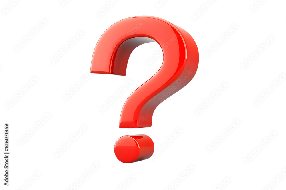 3D red question mark isolated on transparent background 3D red question mark isolated on transparent background