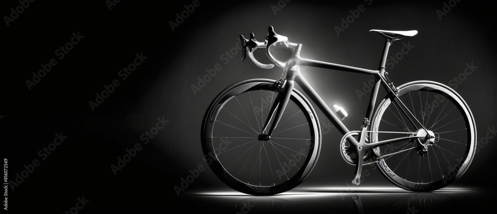 Fototapeta premium World Bicycle Day concept on black background, wallpaper isolate. AI generated.