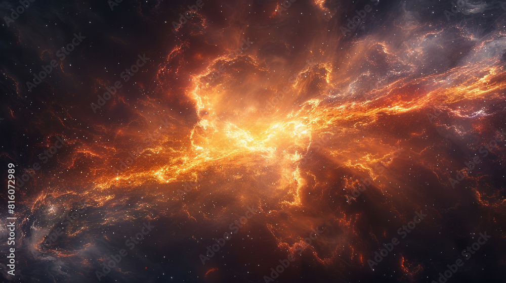 Fototapeta premium Cosmic Splendor Interstellar Impression of a Distant Galaxy, Unveiling the Majesty of the Universe