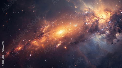 Cosmic Splendor Interstellar Impression of a Distant Galaxy  Unveiling the Majesty of the Universe