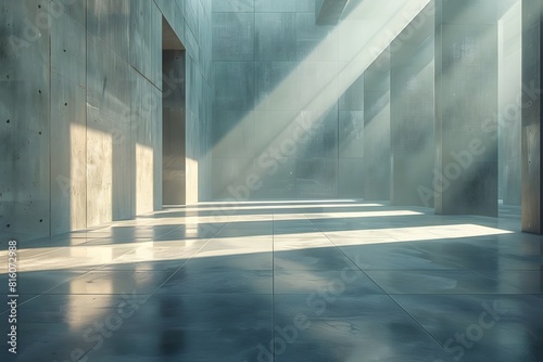 Sunlight shining through a window in a concrete building