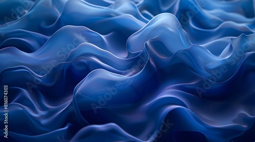 Close-up of blue fabric with wave pattern