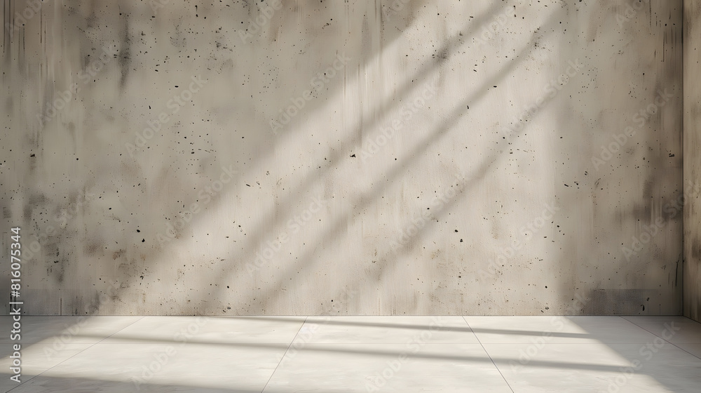 Beige blank concrete wall mockup : Generative AI