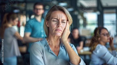 Woman Experiencing Office Headache