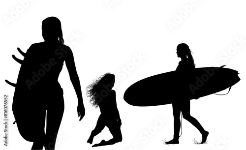 surfistas, contraluz, vector, tabla, surf, mar, atardecer, mujer surfista, silueta, tablista, ilustracion, arte surf, rosa, surfista en la playa, chica surf, mujer