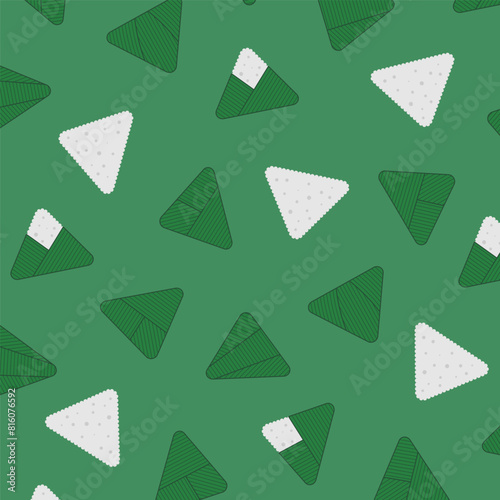 Zongzi dumplings background, Dragon Boat Festival traditional food backdrop, wallpaper. Line art vector illustration. Asian style design. Holiday banner, card, poster