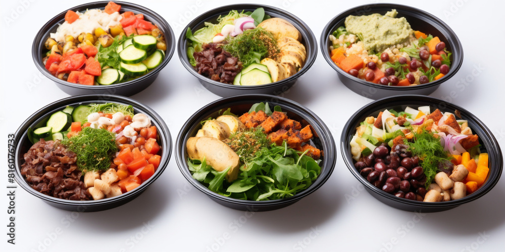 Food delivery concept. Takeaway food, lunches in containers. Lunch Boxes with food. Food delivery concept. Takeaway food, lunches in containers. Lunch Boxes with food.