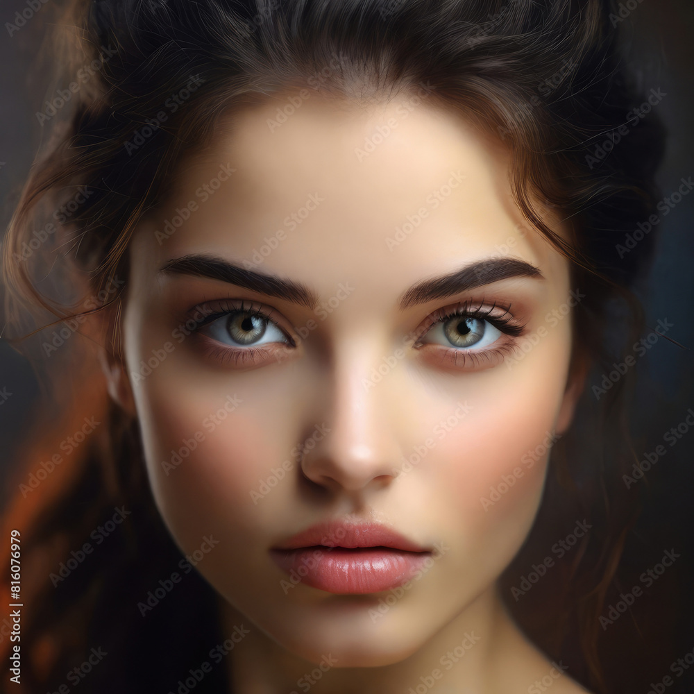 Young serious woman portrait. Young serious woman portrait.