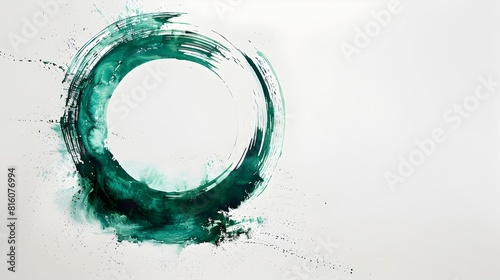Green Ink Enso A Minimalist Expression of Japanese Zen Calligraphy