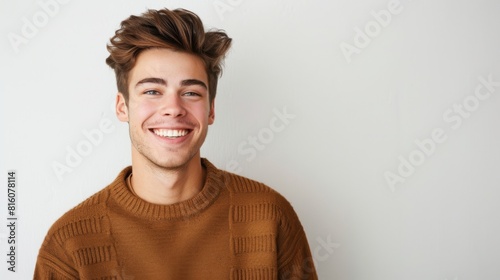 Smiling Young Man in Sweater photo