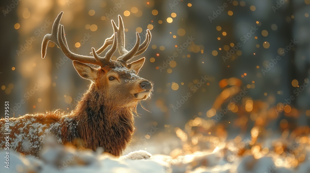 Noble deer male in the fall created by ai Noble deer male in the fall created by ai
