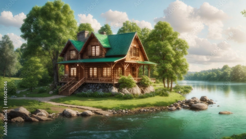 house on the river Generated Ai house on the river Generated Ai