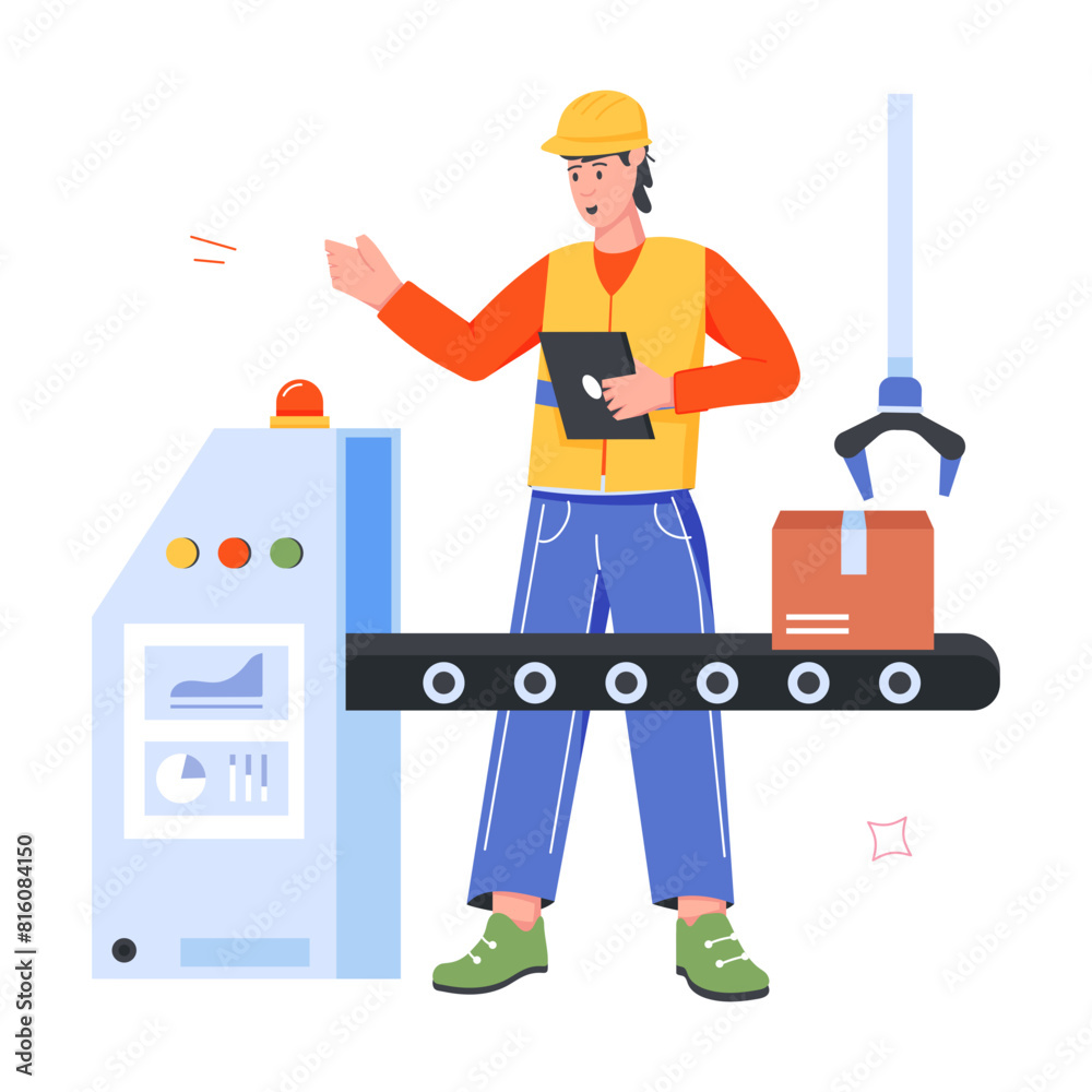 People Working Flat Character Icons