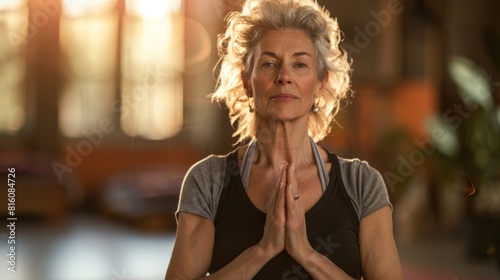 A Woman Practicing Yoga Indoors