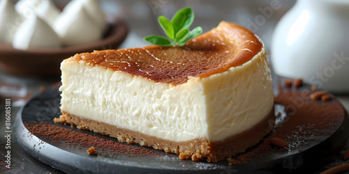 Elegant Indulgence: Classic Cheesecake with a Hint of Mint