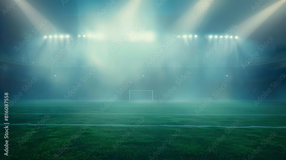 Φωτογραφία Sports stadium with a lights background Textured soccer game field with spotligh