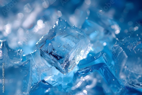 Crystalline Ice Cubes in Vivid Blue