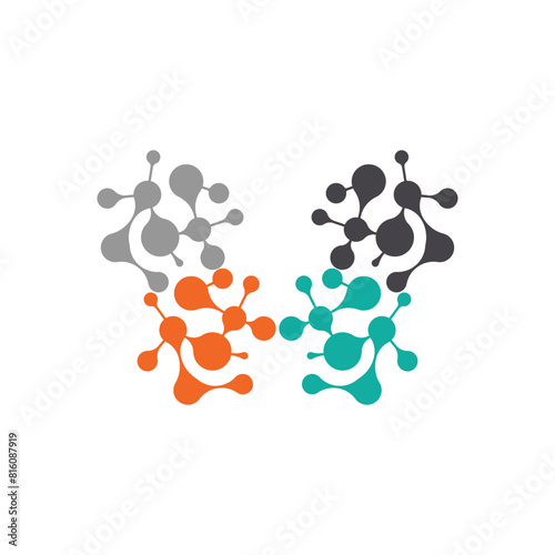 Neuron logo design template flat vector