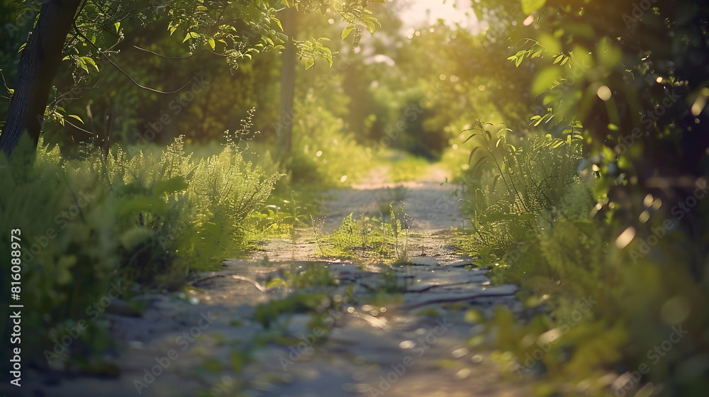 dirt road in nature with vegetation : Generative AI dirt road in nature with vegetation : Generative AI