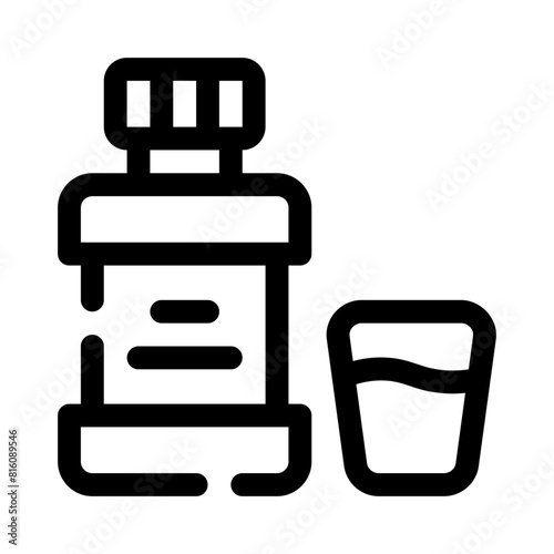 mouthwash line icon