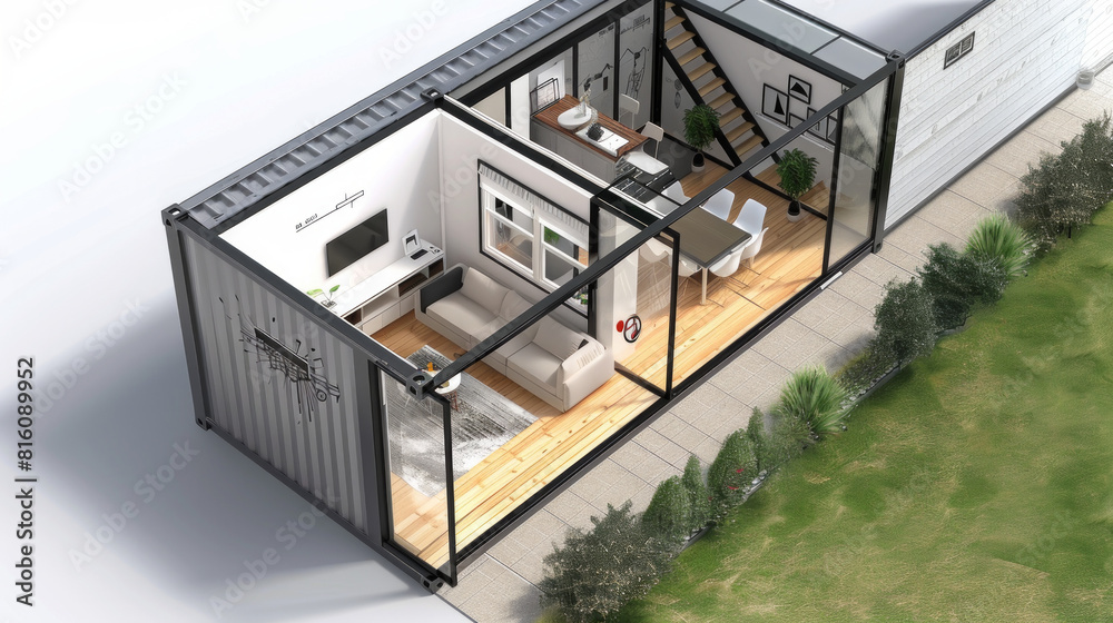 20ft container house layout plan render 20ft container house layout plan render