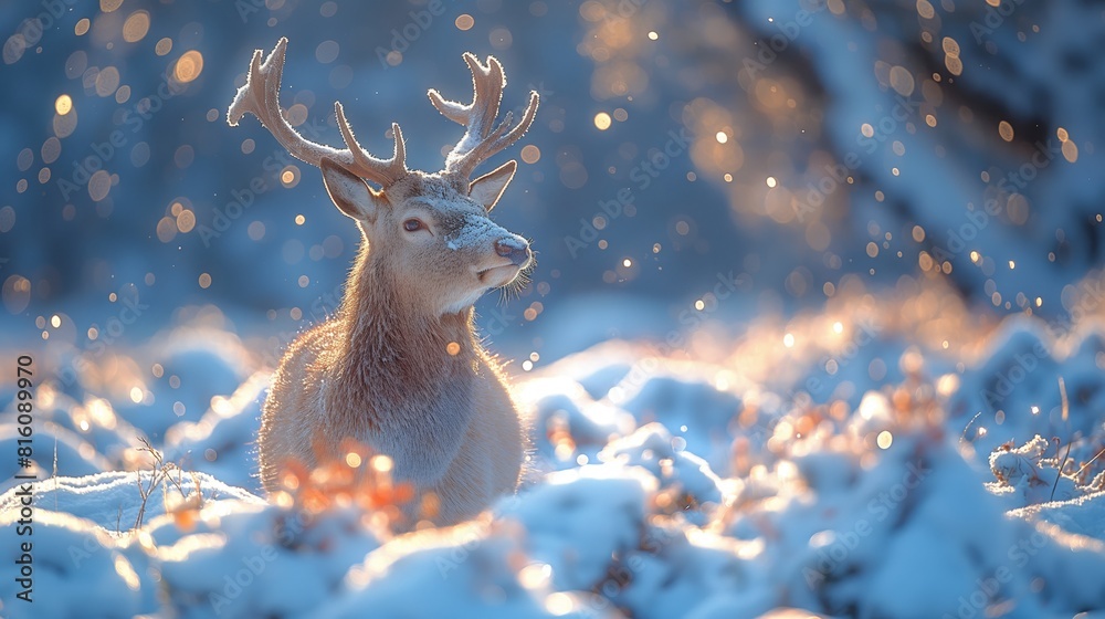 Noble deer male in the fall created by ai Noble deer male in the fall created by ai