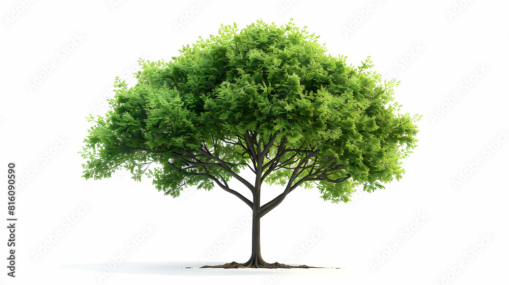 A stately elm tree isolated on white background perfect for urban park or educational designs A stately elm tree isolated on white background perfect for urban park or educational designs