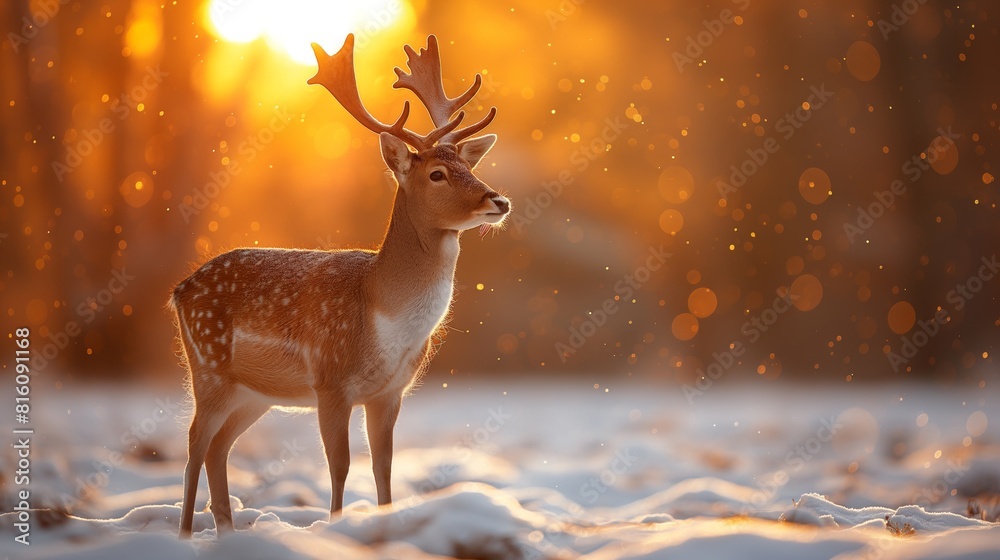 Noble deer male in the fall created by ai Noble deer male in the fall created by ai