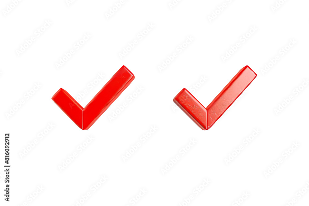 Two red check marks on a transparent background. Two red check marks on a transparent background.
