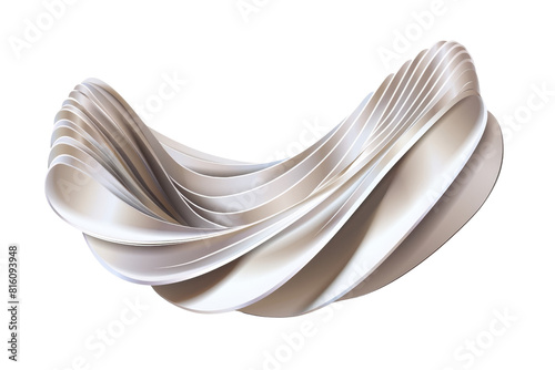 3D rendering of a white cloth with smooth folds.