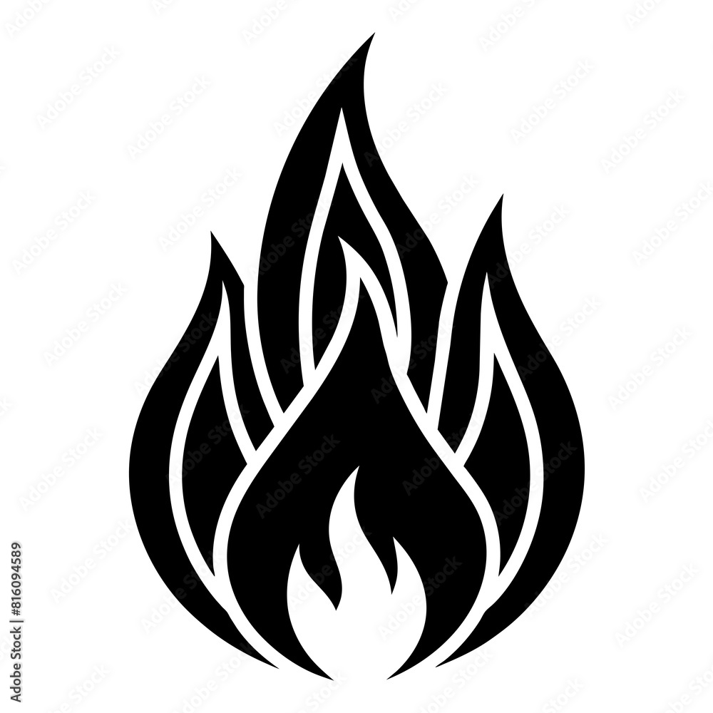 Fire icon vector silhouette illustration Fire icon vector silhouette illustration