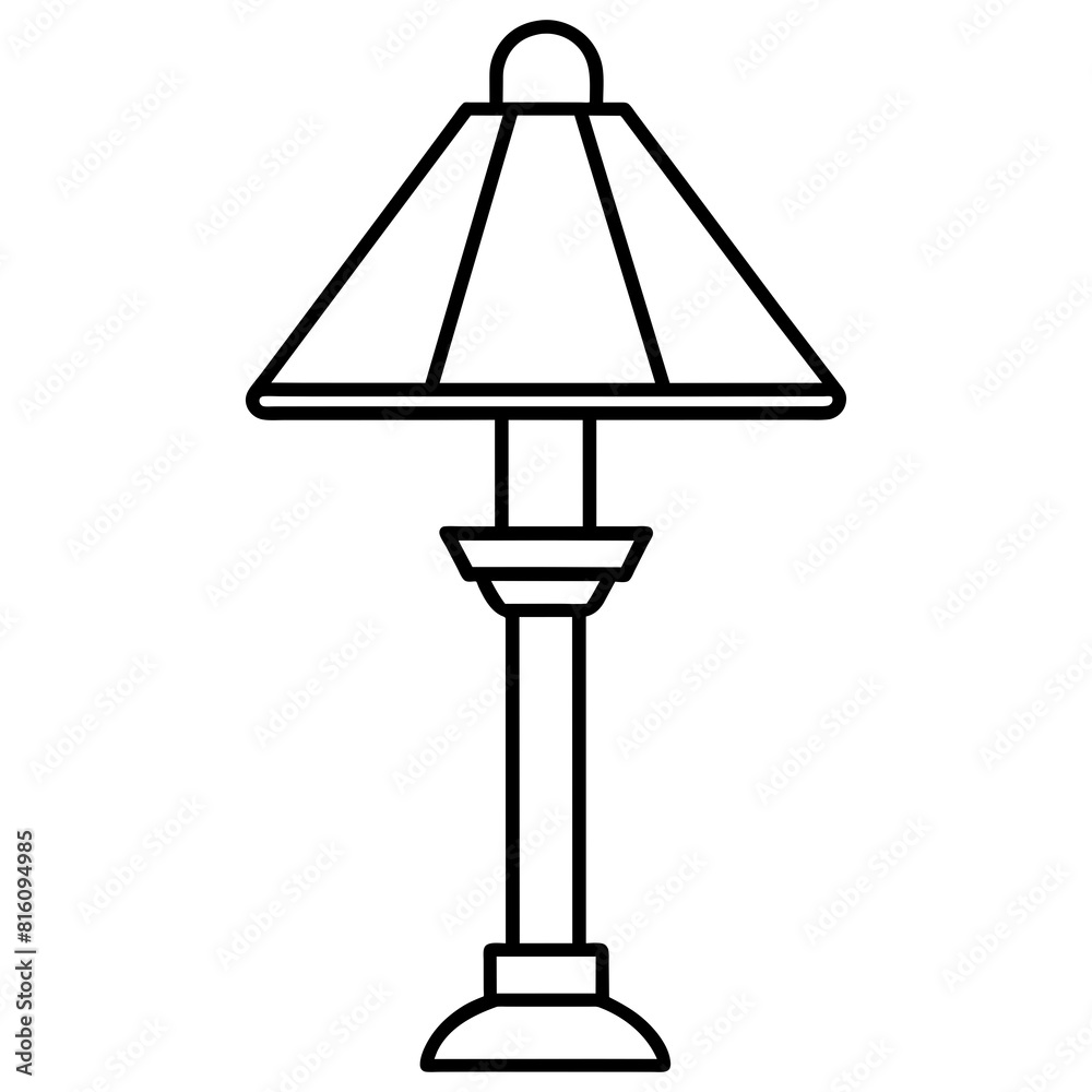 Fototapeta premium Lamp icon vector silhouette illustration line art