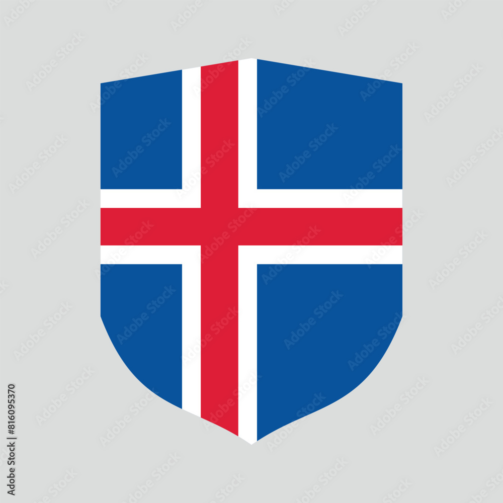 Obraz premium Iceland Flag in Shield Shape Frame
