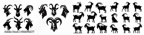 vector set of goat silhouettes