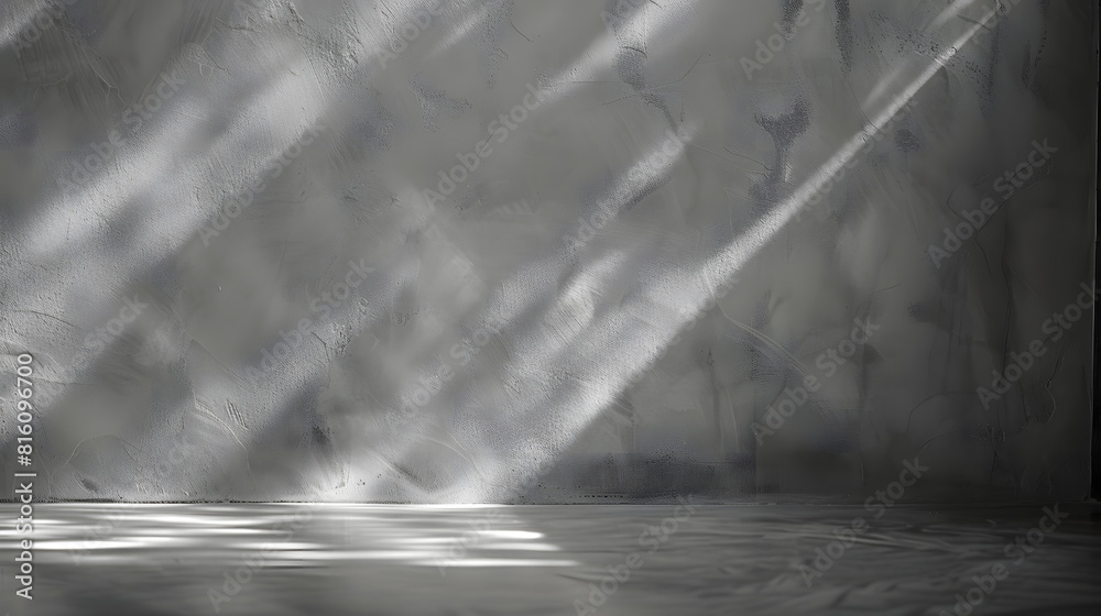 Gray cement wall texture background in empty room with light and shadow : Generative AI Gray cement wall texture background in empty room with light and shadow : Generative AI