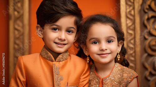 indian little child in traditional wear photo