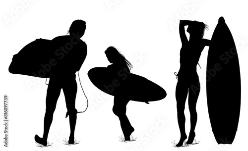 surfistas, contraluz, vector, tabla, surf, mar, atardecer, mujer surfista, silueta, tablista, ilustracion, arte surf, rosa, surfista en la playa, chica surf, mujer