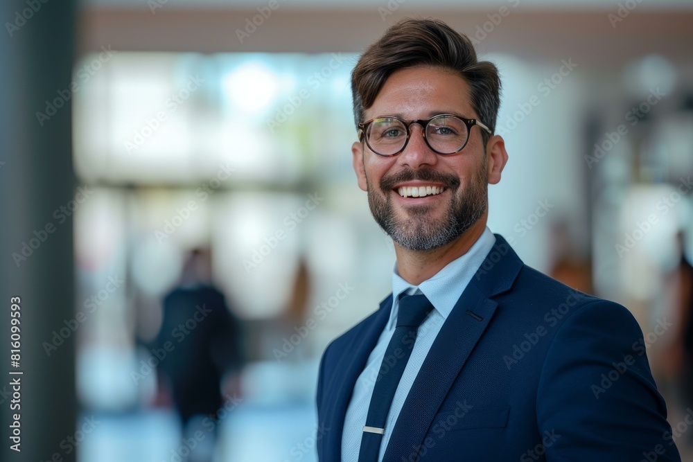 Portrait of a cheerful businessman in a suit, projecting professionalism Portrait of a cheerful businessman in a suit, projecting professionalism