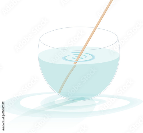 Water Glass With Stir Stick