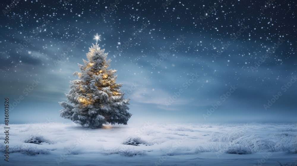 christmas tree in snow christmas tree in snow