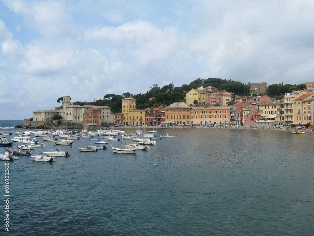 Sestri Levante, Liguria, Italy, July 16, 2011: beach of the bay of silence. Sestri Levante, Liguria, Italy, July 16, 2011: beach of the bay of silence.