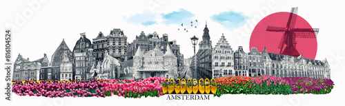 collage of Amsterdam photos Netherlands Holland