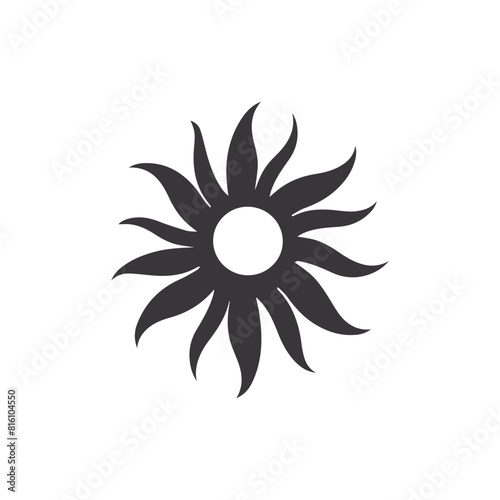 Summer Sun Icon Vector Logo. Flat summer symbol. Simple illustration