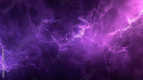 Abstract background - purple lightning shape. Black spotlight smoke stage entertainment background. hyper realistic  photo