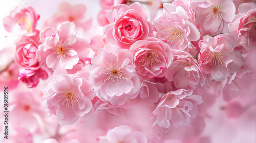 Cherry Blossom Roses on Transparent Background PNG © TheLogoTip